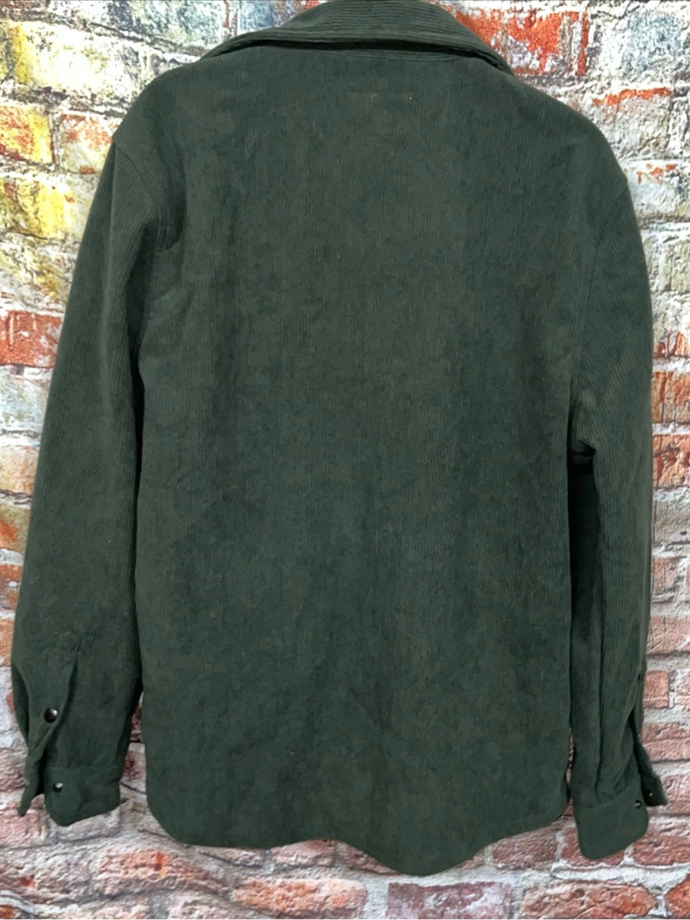 Distortion Olive Green Corduroy Aztec Fleece Lined Jacket Size M - Picture 7 of 8